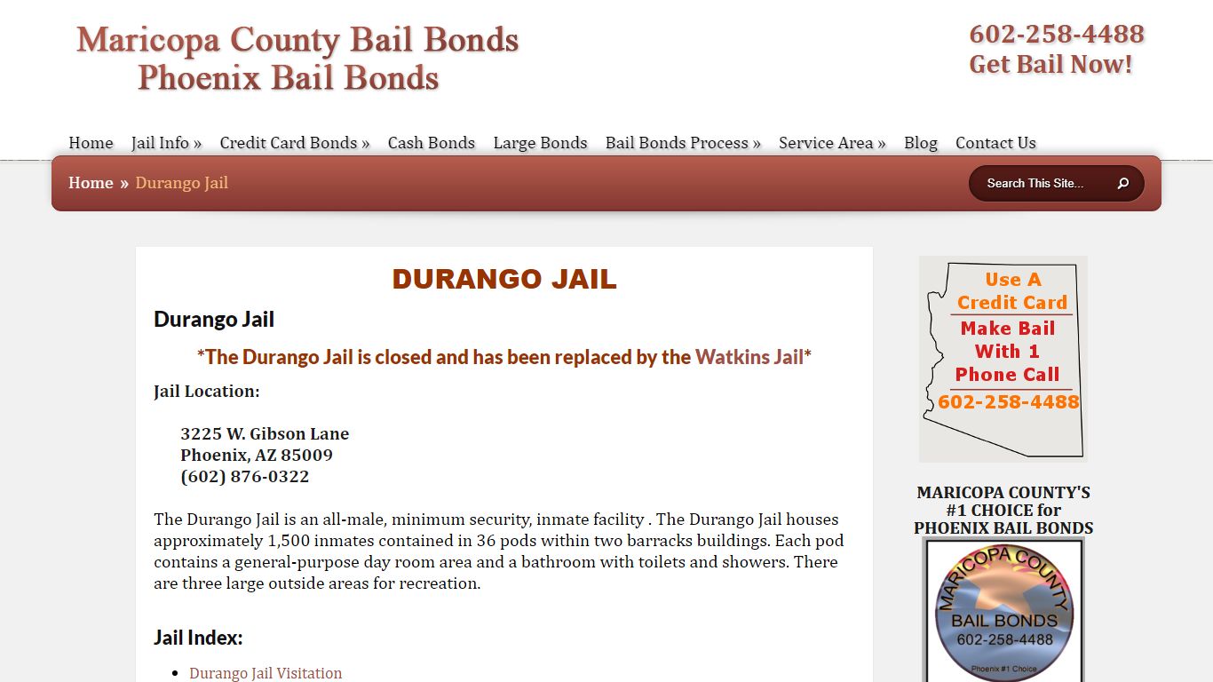 Durango Jail Inmate Information - Maricopa County Jail Phoenix Arizona